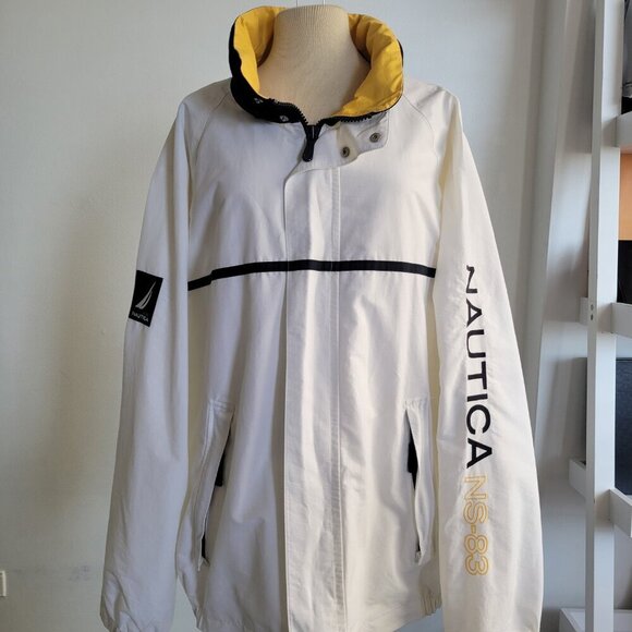 Nautica NS-83 White Zip-Up Vintage Jacket (Size: XXL) - Picture 9 of 16